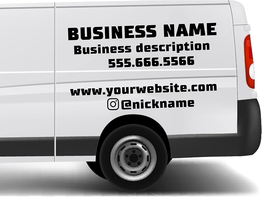 Sticker Mule commercial delivery van representing global team operations and customer service
