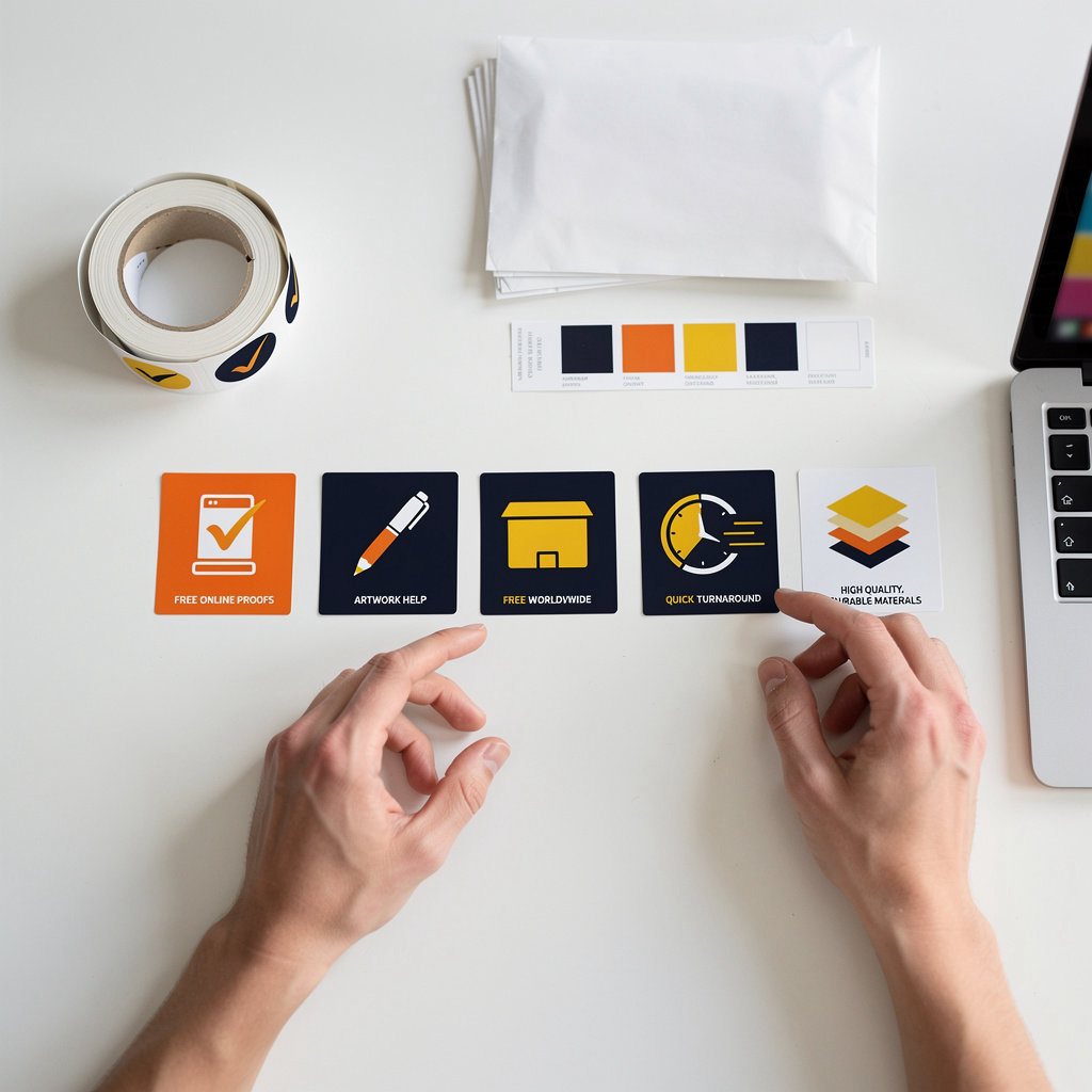 Sticker Mule custom printing with free proofs and fast turnaround benefits